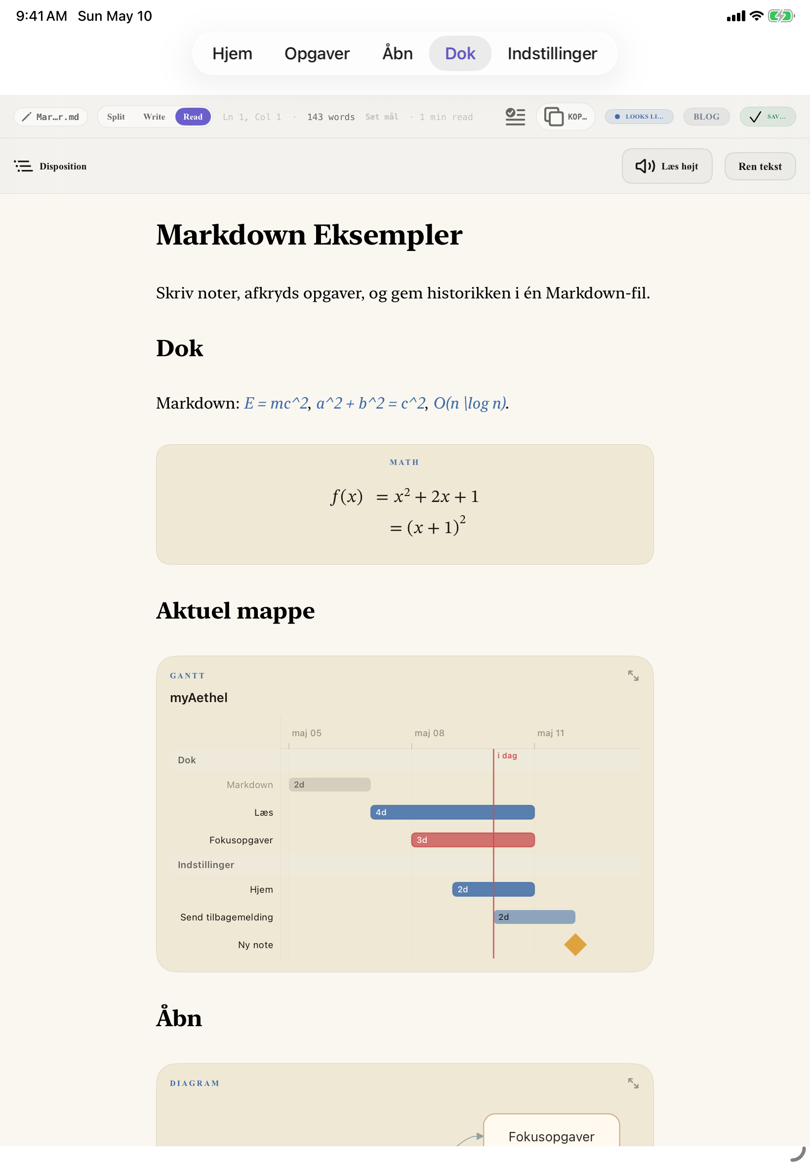 Dansk iPad editor