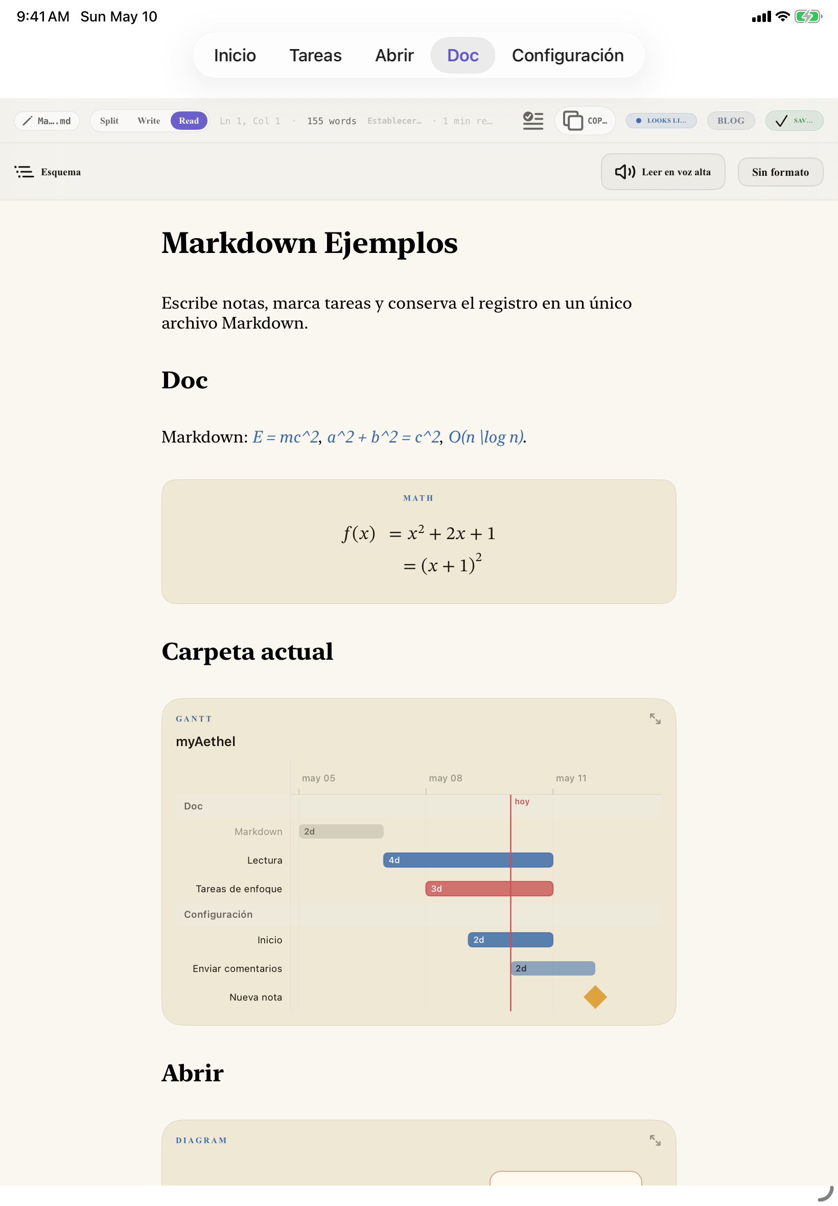 Español (Latinoamérica) iPad editor