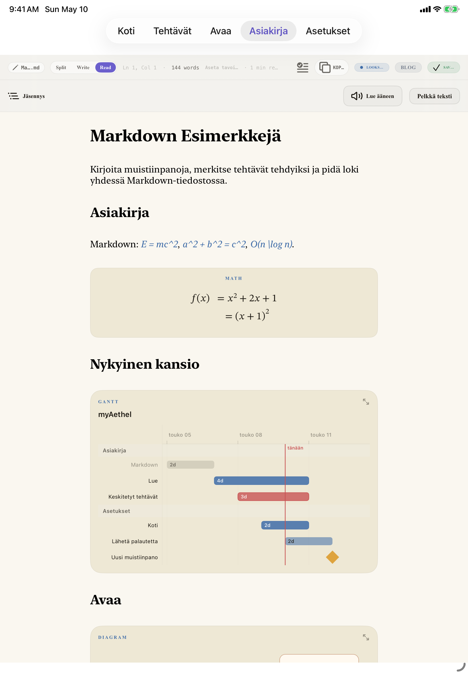 Suomi iPad editor
