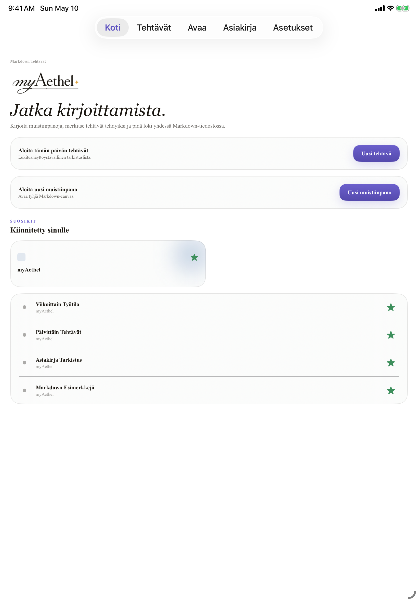 Suomi iPad home