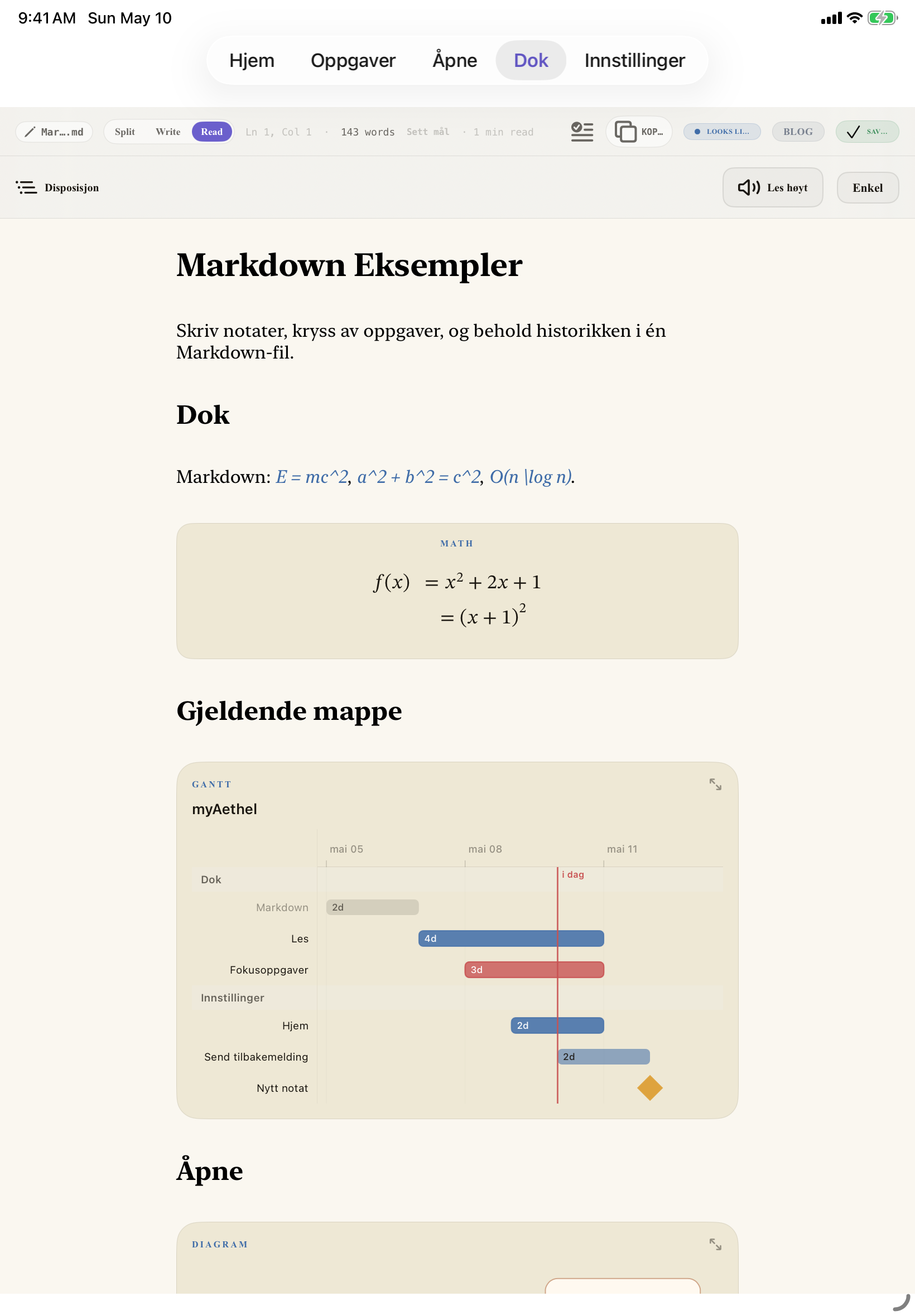 Norsk bokmål iPad editor