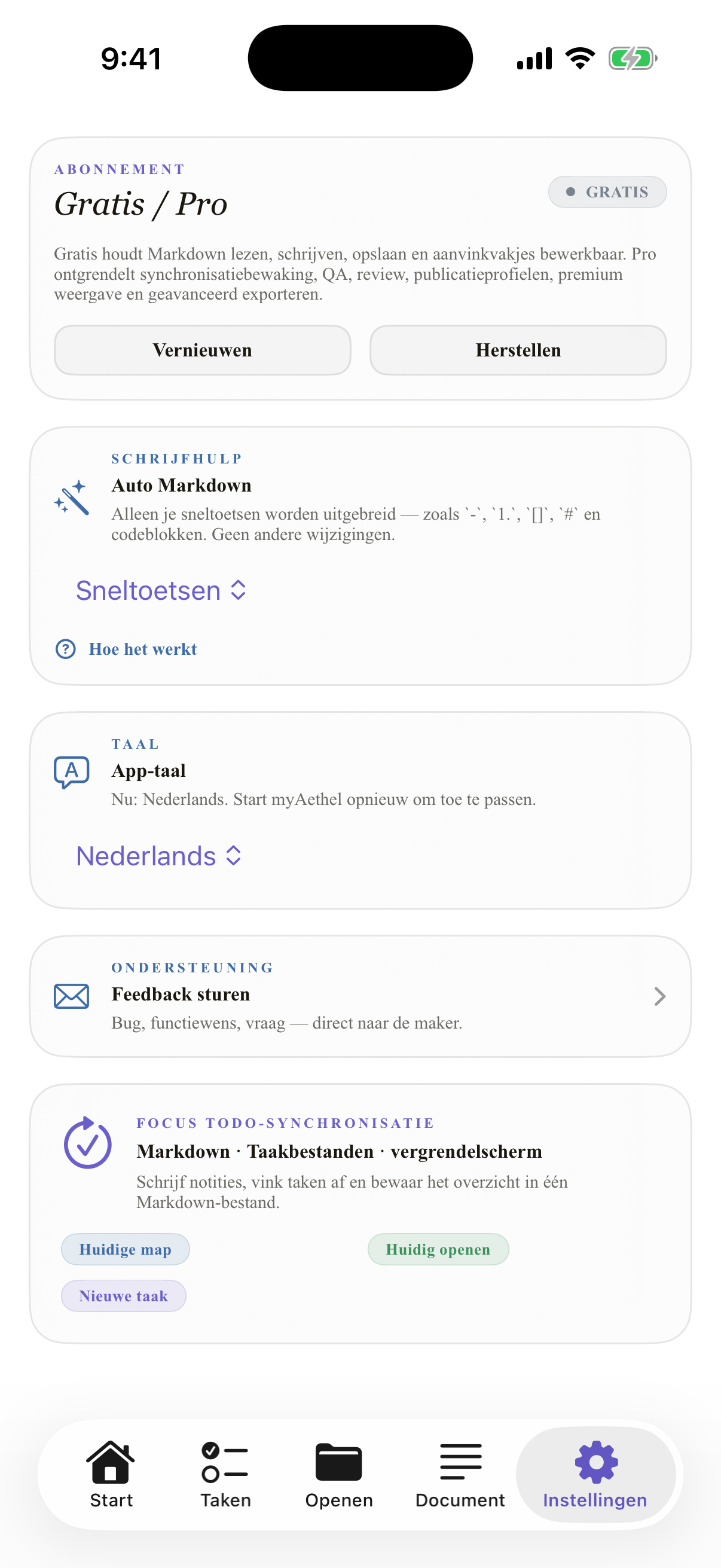 Nederlands iPhone settings