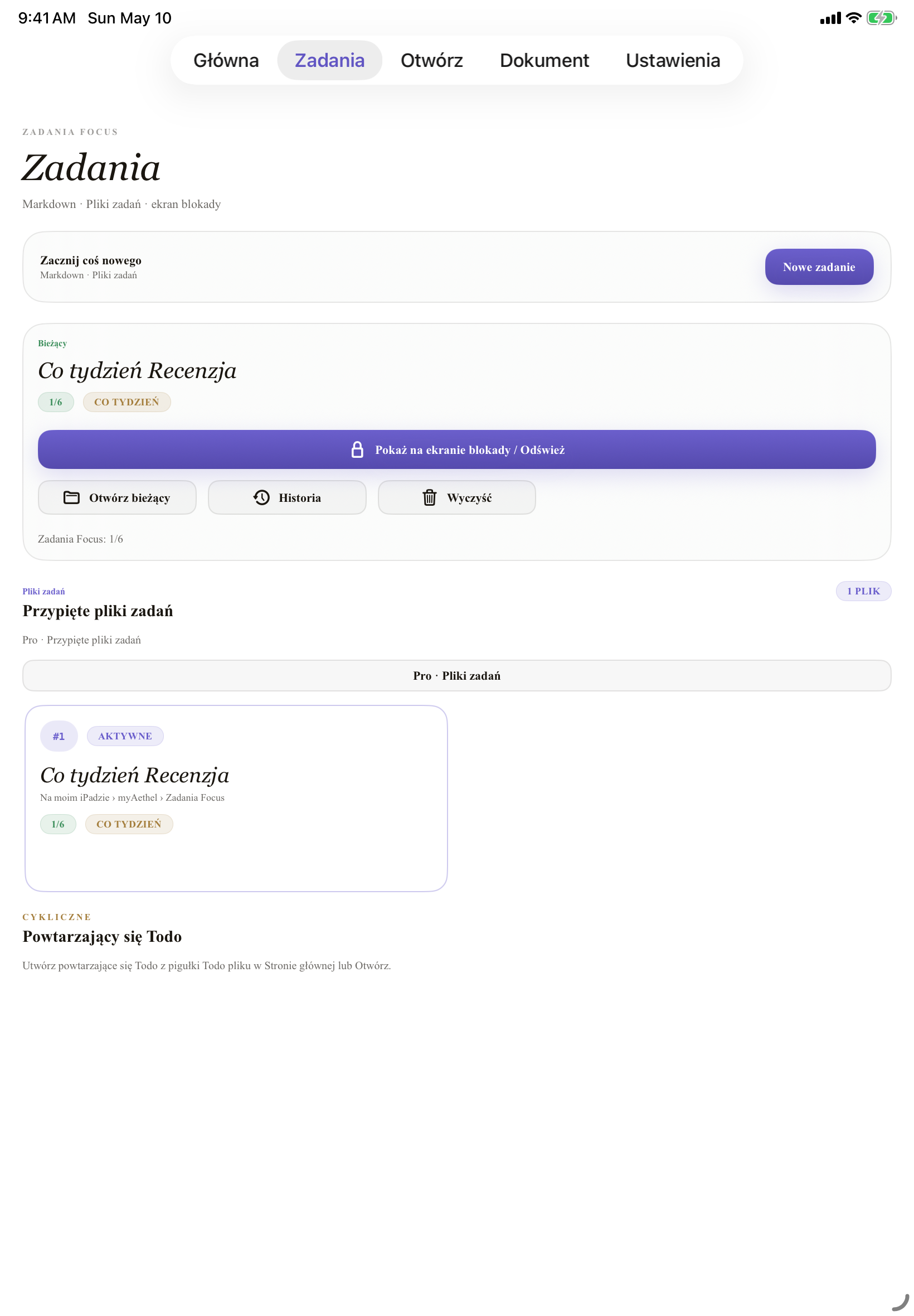 Polski iPad todo