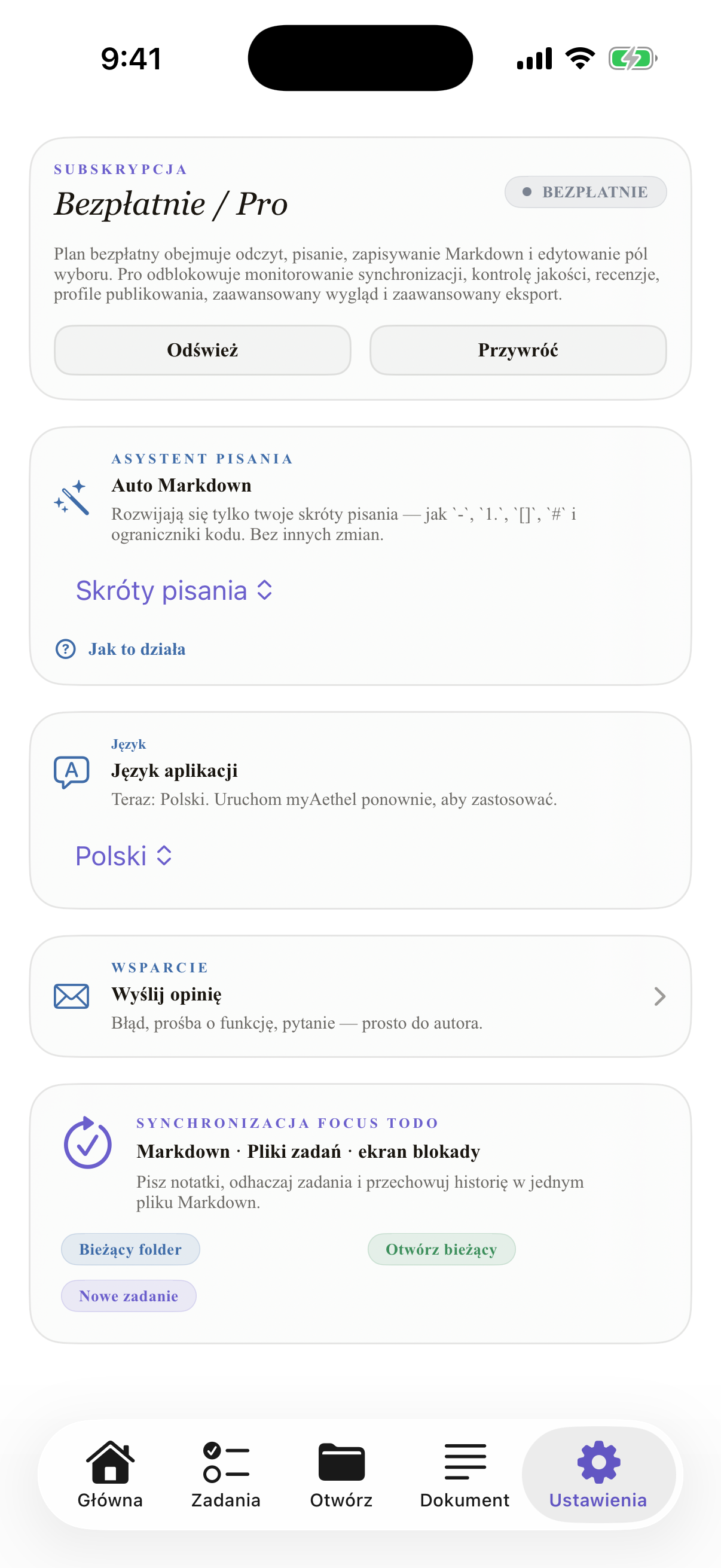 Polski iPhone settings