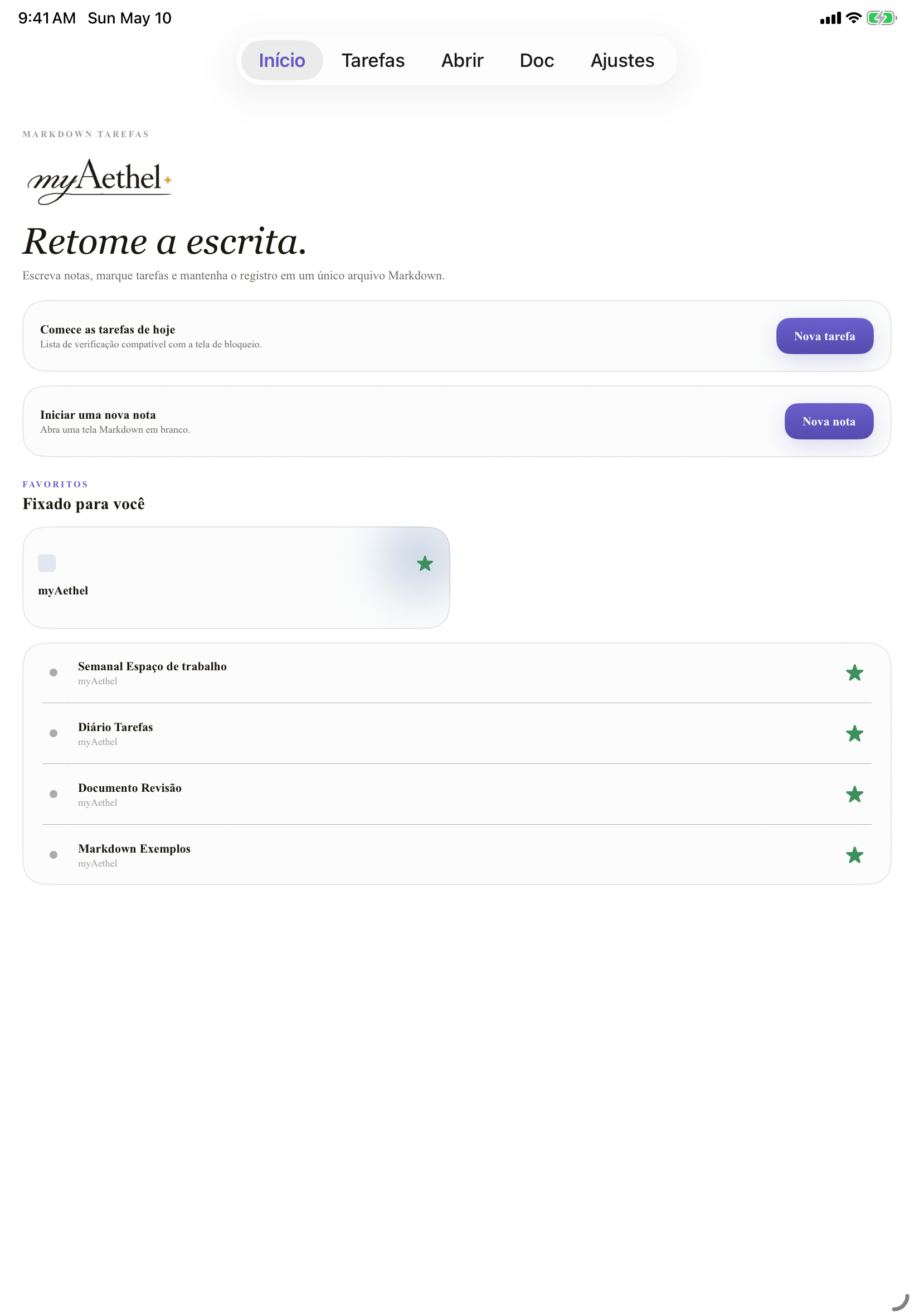 Português (Brasil) iPad home