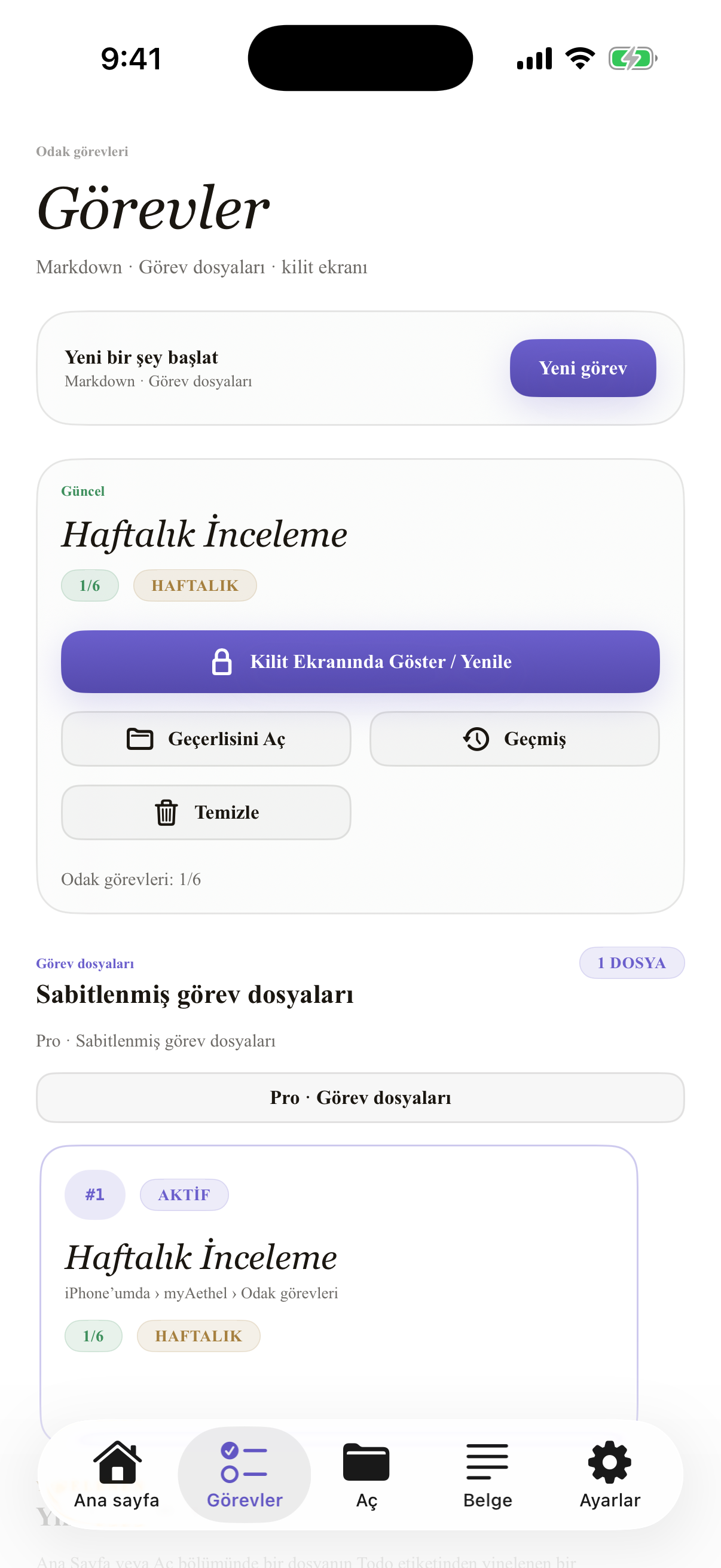 Türkçe iPhone todo