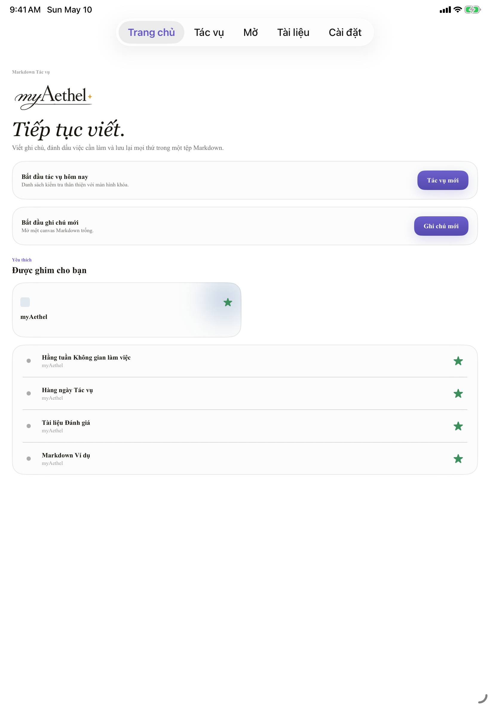 Tiếng Việt iPad home