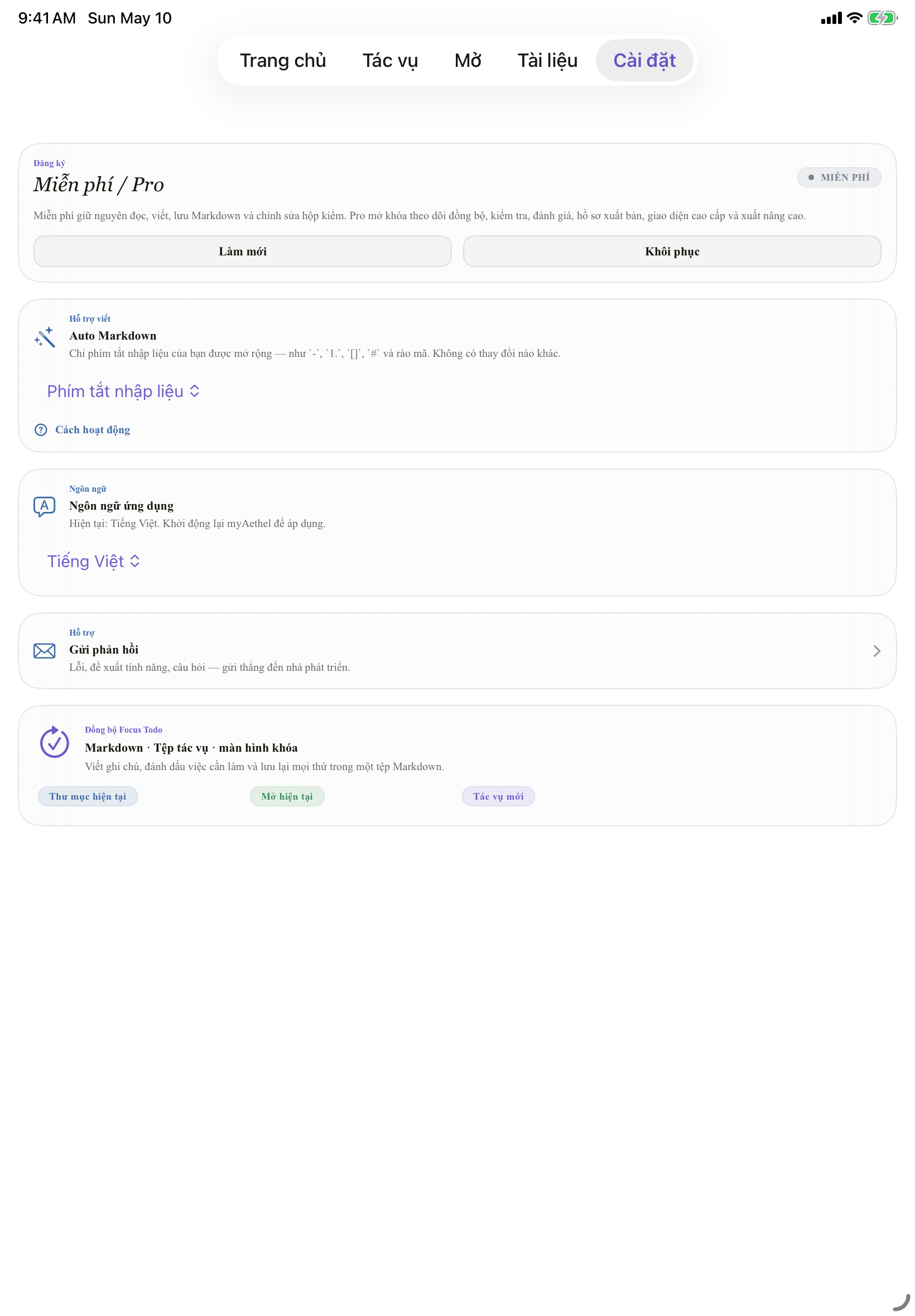 Tiếng Việt iPad settings